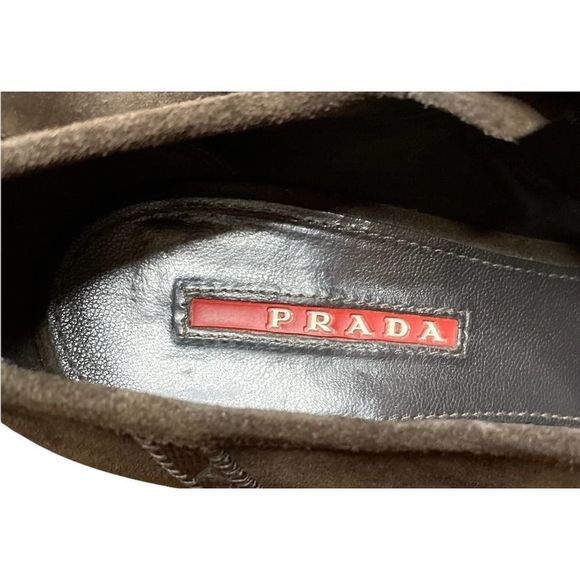 Prada Brown Suede Ankle Bootie 37 - Picture 9 of 9